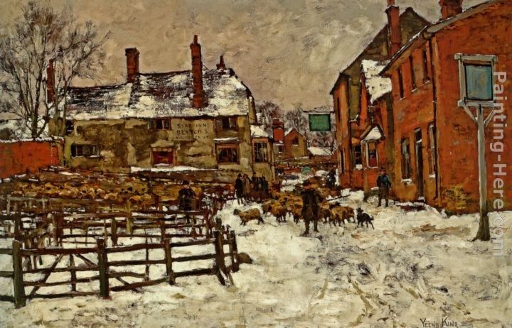Henry John Yeend King A Village in the Snow